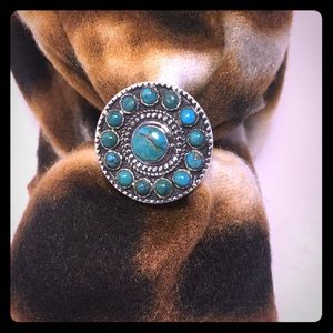 Turquoise and sterling ring
